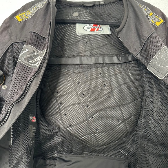 Joe Rocket Mesh Motorcycle Jacket Black w/ Racing Patches Men's Riding Gear - Picture 12 of 16